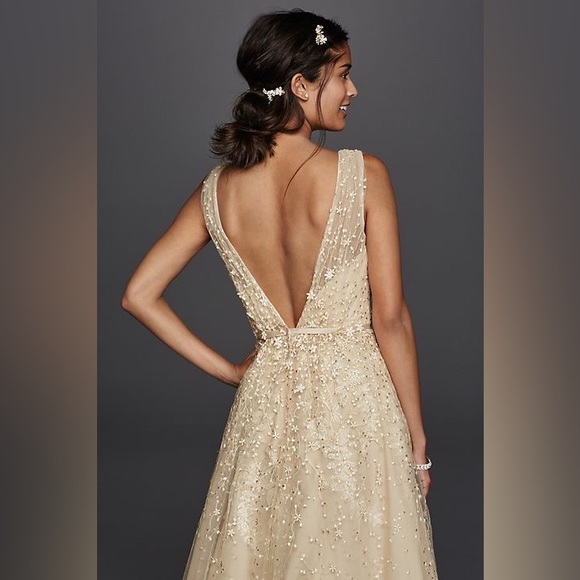 👀 Beautiful size 16 champagne Melissa Sweet wedding dress. Perfect condition!! - Picture 5 of 5